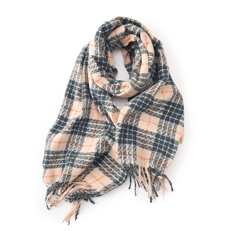 Scarf Women's Winter High End New Thickened Warm Scarf Plaid Shawl Versatile Autumn and Winter