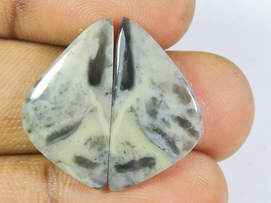 Natural Puff Jasper Matched Pair Fancy Cabochon Loose Gemstone 12X24X03 MM SK-260