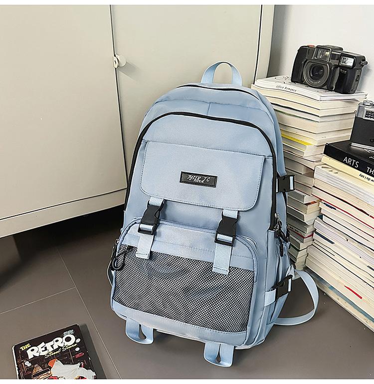 Schoolbag Japanese ins new high-value tooling style fresh and simple backpack couple lightweight travel large-capacity backpack