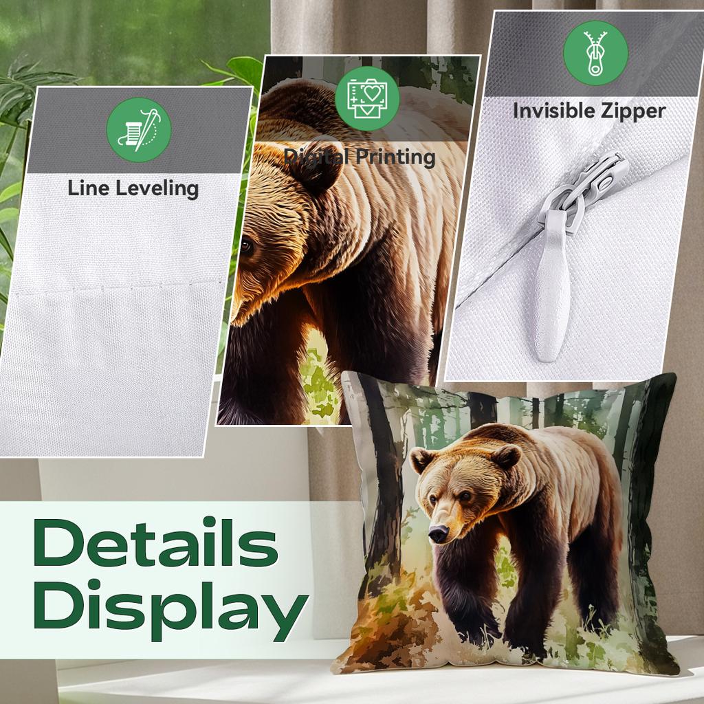 1pcs Jungle Series Pillowcase Square Bedroom Cushion Covers Zipper Living Soft Home Comfortable Decor 45x45cm