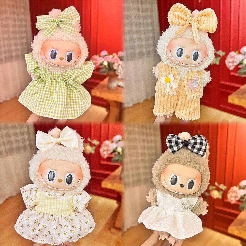 For 17cm Labubu Doll Clothes Fashion Clothes Hoodies Doll Clothes Color Match Hoodies Dolls Accessories Cute Decoration Little Cloths