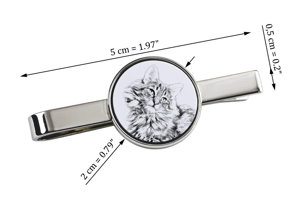 Norwegian Forest - Cat Tie Clip, Personalized Tie Clip, Unique Gift for Men from Art-Dog Brand