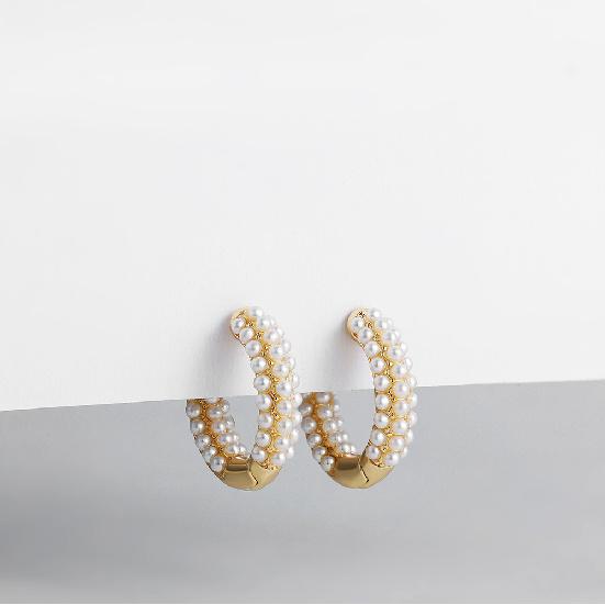 Fashion Round Beads Hoop Earrings for Women Trendy Geometric Circle Green Stone Earrings Huggies Jewelry 2022 New