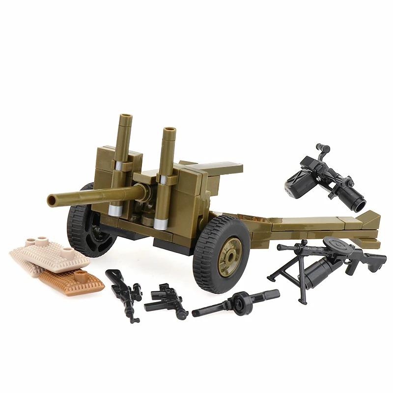 WWW2 Military Building Block 88mm Flak Gun Cannon  Weapons Figure Soldier Machine Gun Mecha Infantry Artillery Mortar Toys K053