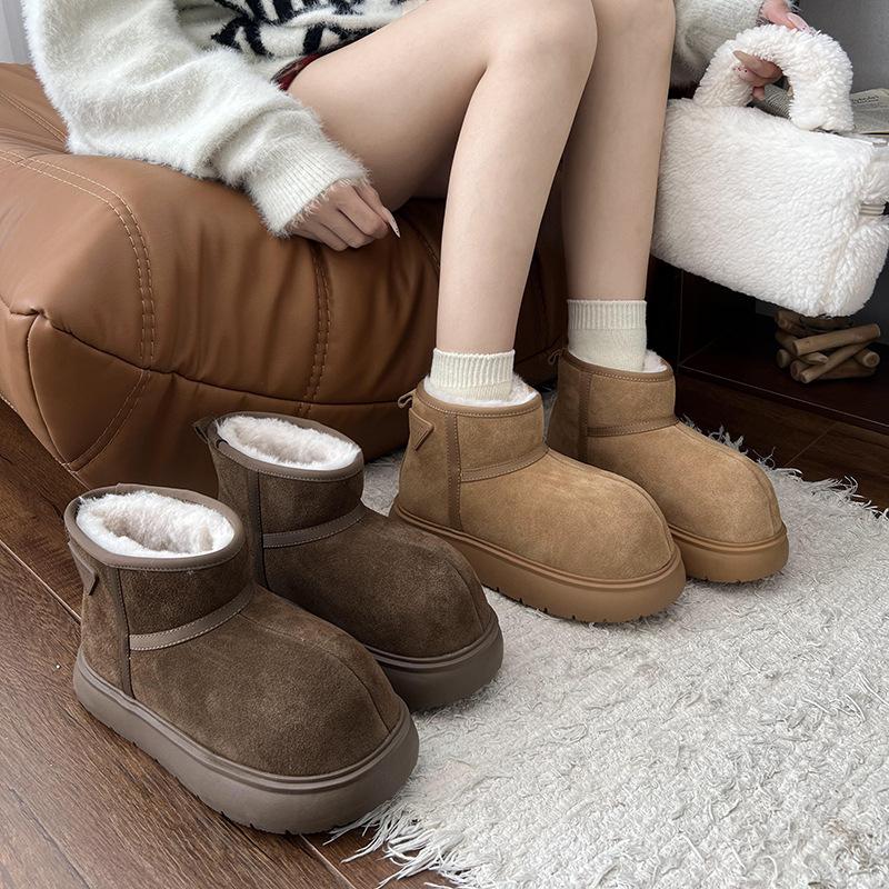[Fanfna] Autumn and winter popular snow boots women's Korean cute super mary short boots velvet warm cotton boots