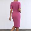 Hot-selling Spring and Summer Sexy Lace-up V-neck Hip-wrapped Long-sleeved Women's Dress