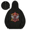 Kan6312 Khzb0062 Graffiti Fleece-Lined Zip-Up Hoodie Black