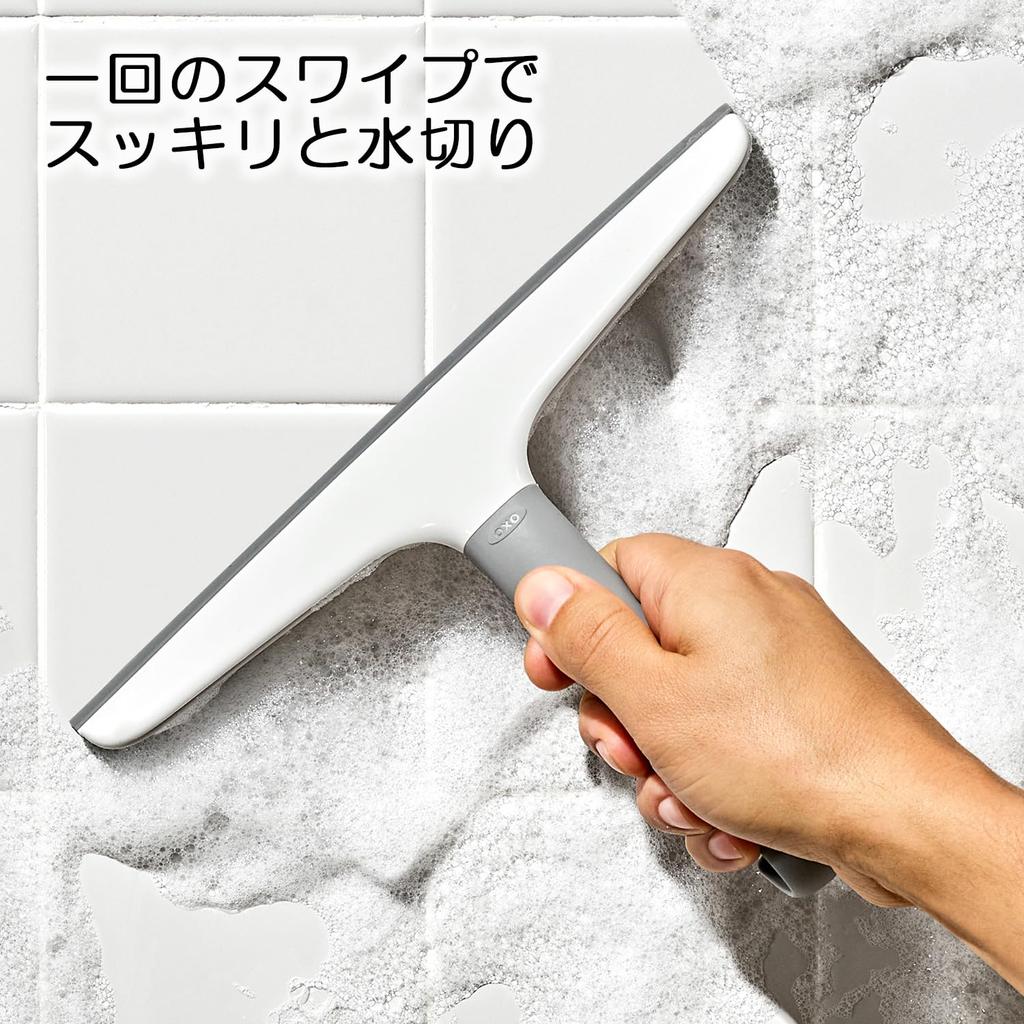 OXO Water Bathroom Window Drainer, Wiper, Cleaner, Multi-Squeegee
