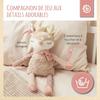 Peluche - bieco - doudou biche ella - taille 40 cm - rose - pour bébé fille