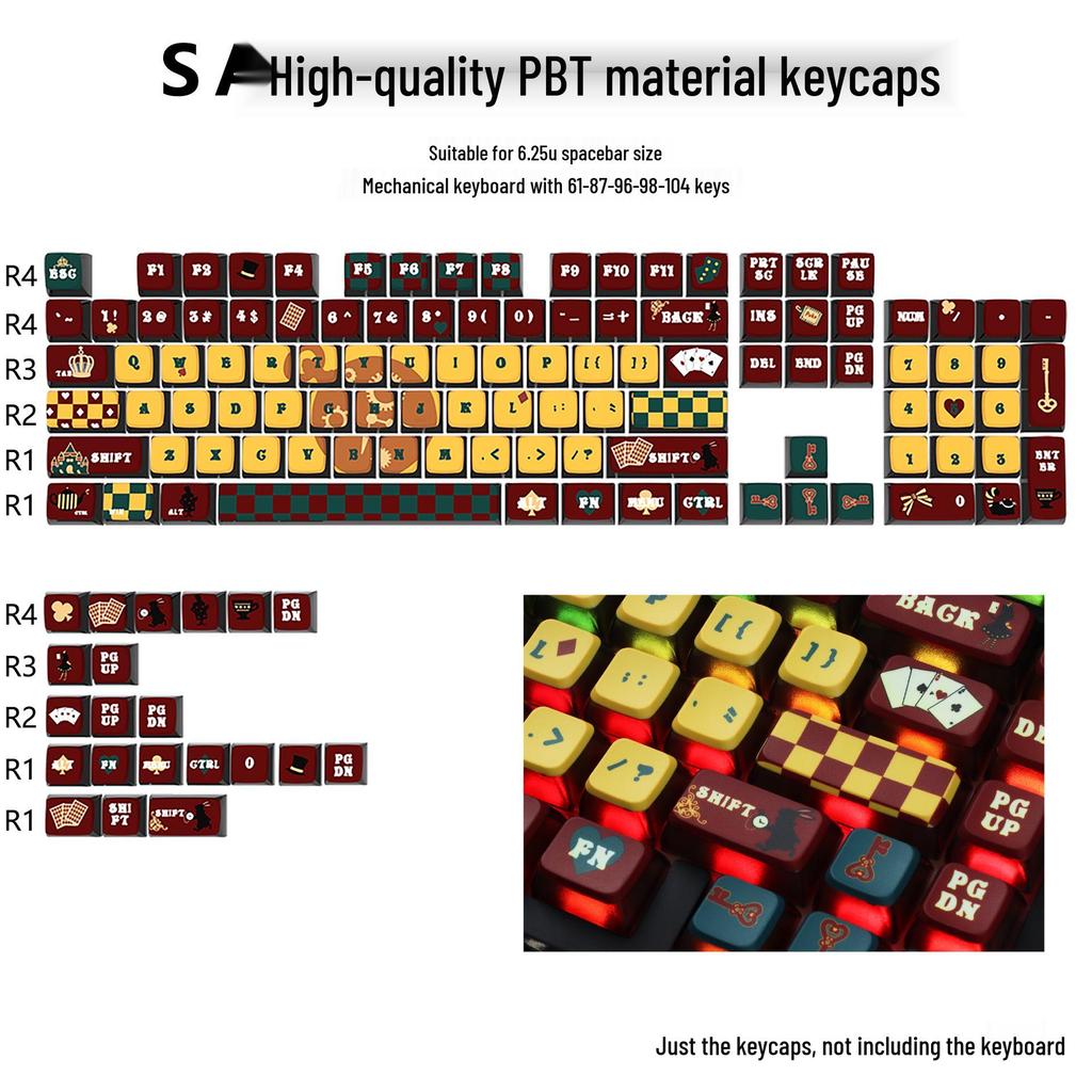 Four-Sided Translucent Color Keycaps for Customized Mechanical Keyboard