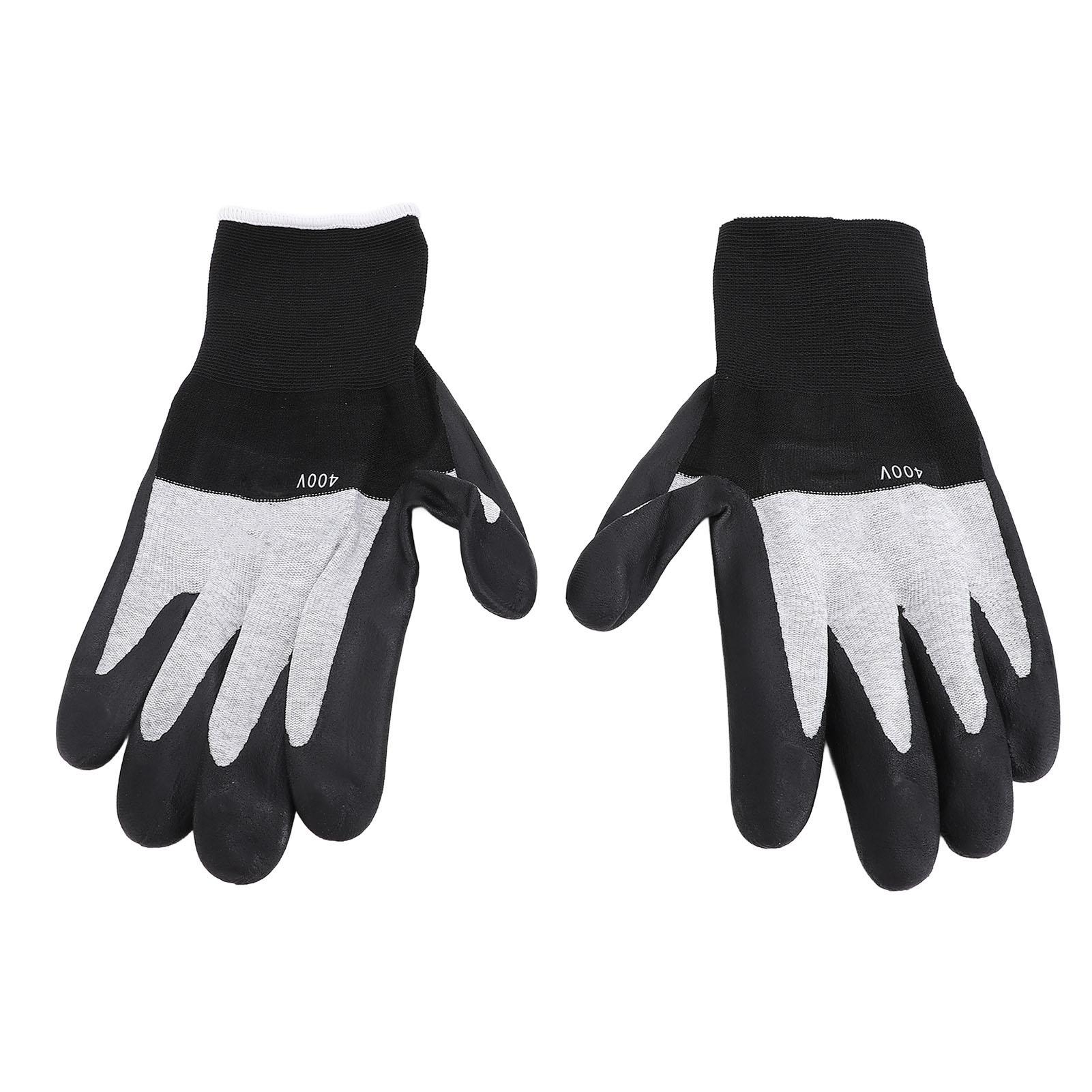 

1 пара изолированных рабочих перчаток, устойчивых к напряжению 400 В, с резиновой ладонью, нейлоновых, огнестойких, изоляционных перчаток для электрика