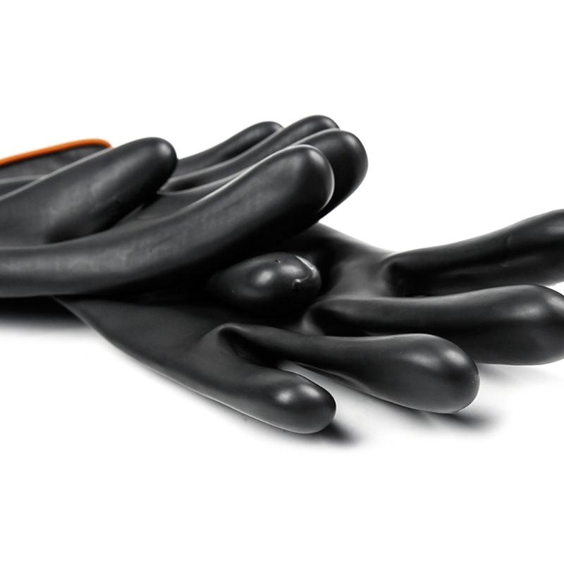 Chemikalienbeständige Gummihandschuhe, wiederverwendbar, strapazierfähig, Sicherheitsarbeitshandschuhe, Schutz vor Säuren und Laugen, rutschfeste Handschuhe, 1 Paar
