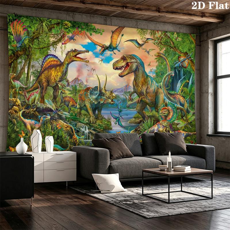 Jurassic Dinosaurs Pattern Home Decor Tapestry, Wall Hanging, Decorative RV Wall Cloth.MGT0918500