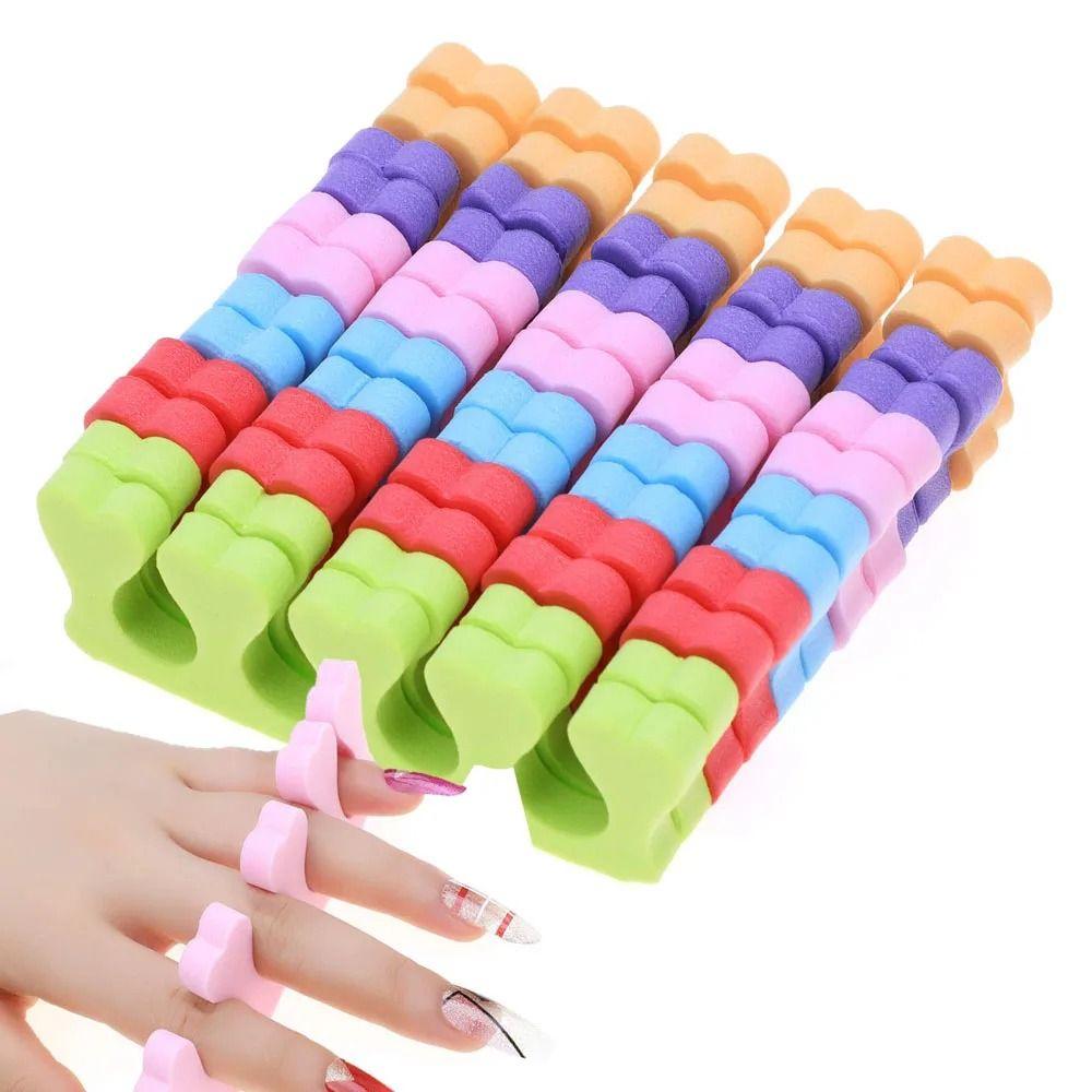 100Pcs Flexible Manicure Finger Separators Soft Sponge Foots Nail Art Tools UV Gel Polish