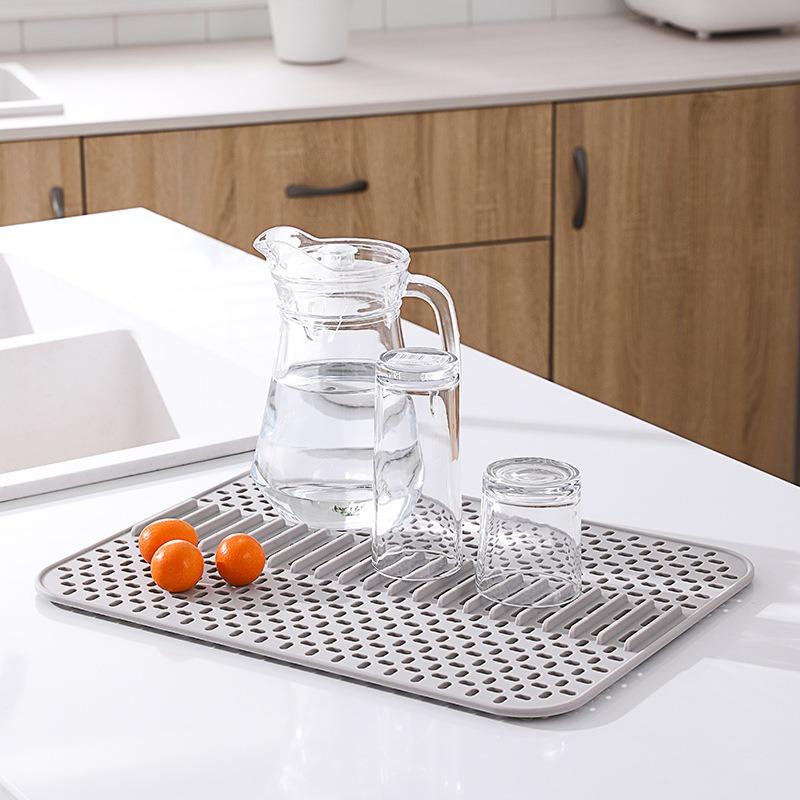 Silicone Hollow Drainage Heat Insulation Mat Square Sink Mat for Kitchen Sink Bottom Anti-scratch Anti-drop