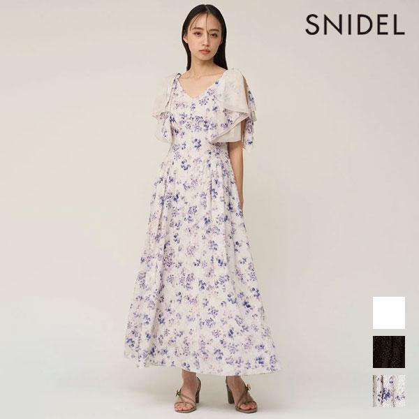 SNIDEL One Piece Ribbon Jacquard Dress Sleeveless Maxi Length Flare swfo261137