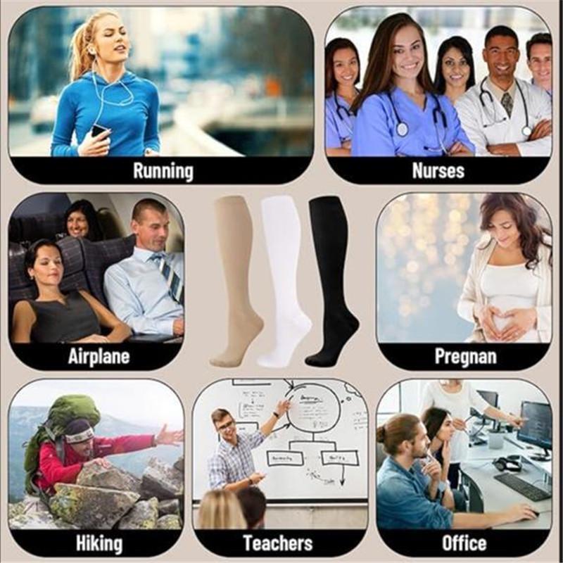1 Paar Kompressionsstrümpfe für Damen, 15–25 mmHg Kniestrümpfe, Kompressionsstrümpfe für Sport, Sport, Diabetiker, Krampfadern, Reisen, Stillen
