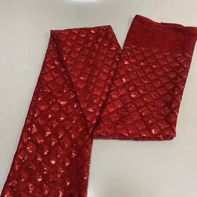 Glitter Fashion Diamond Check Sequins Embroidered Children's Bags Shoe Material Sequins Clothing Fabric Accessories