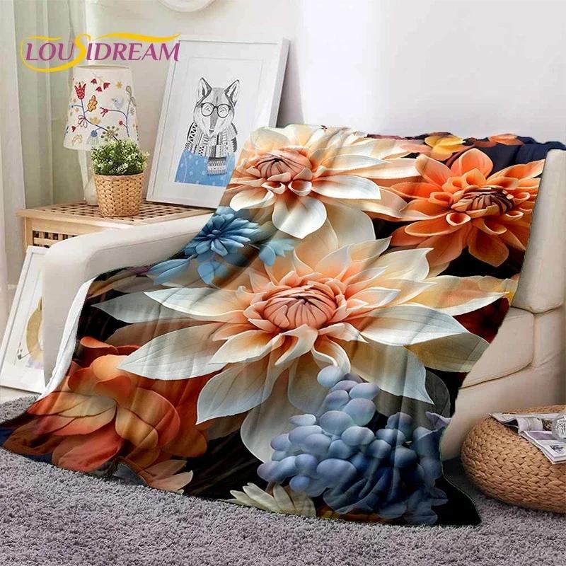 Dream Sun Flowers Nordic Daisy Yumuşak Battaniyeler, Sıcak Tut Atma Battaniyesi Piknik Yatakları Kanepe Ev Yatak Odası Hediyesi için Rahat Battaniye
