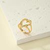 Minimalistyczny pierścionek z pustym sercem w stylu koreańskim - damski modowy dodatek