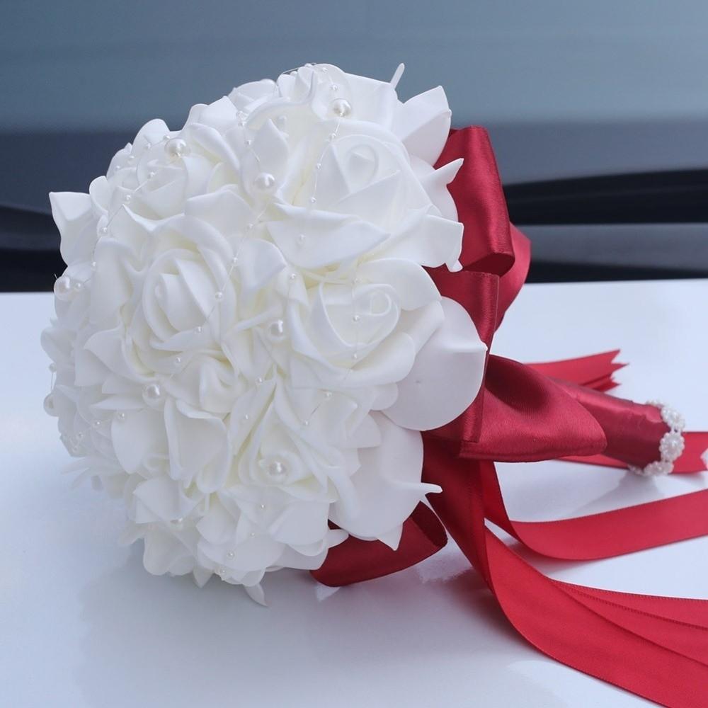 Silk Flowers Artificial Hand Bouquet Romantic Bridesmaid Bouquet  Wedding Accessories
