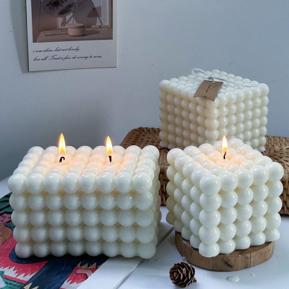Non-stick Bubble Cube Candles Silicone Mold DIY Handmade Scented Candle Chocolate Dessert Cake Baking Molds Home Crafts Decor