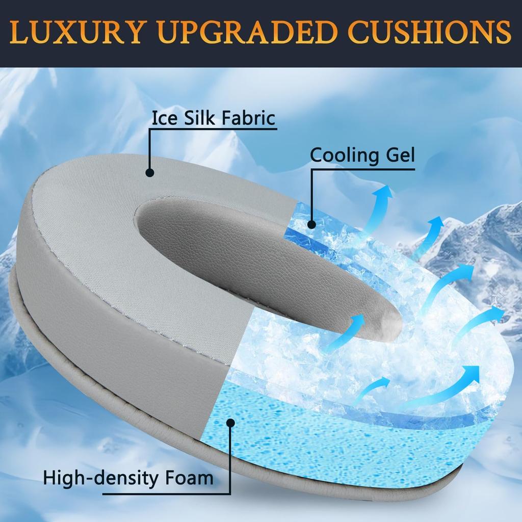 SOULWIT Cooling Gel Ear Pads for OneOdio Pro-10Pro-30Pro-50Studio HiFiStudio Pro-C Y80BMonitor 60 Headsets, Replacement Ear Cushions, High-Density