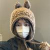 Cute Handmade Rabbit Ear Woolen Hat for Parent Child Autumn and Winter New Style Knitted Ear Protection Warm Lei Feng Hat