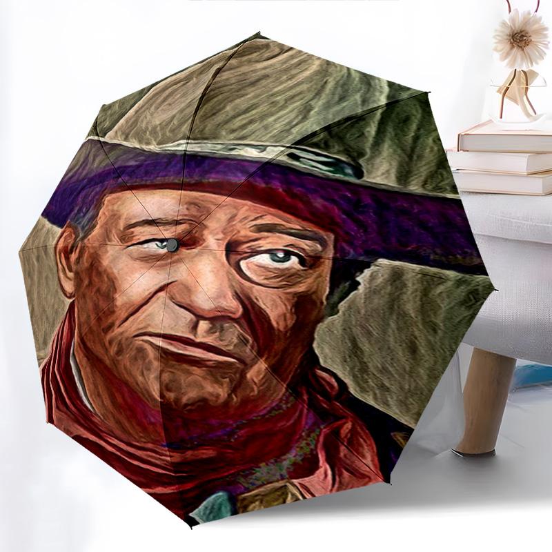 1pc celebrity Umbrella Portable Folding Umbrella Iron Frame Hole Bone Structure Outdoor Home Umbrella