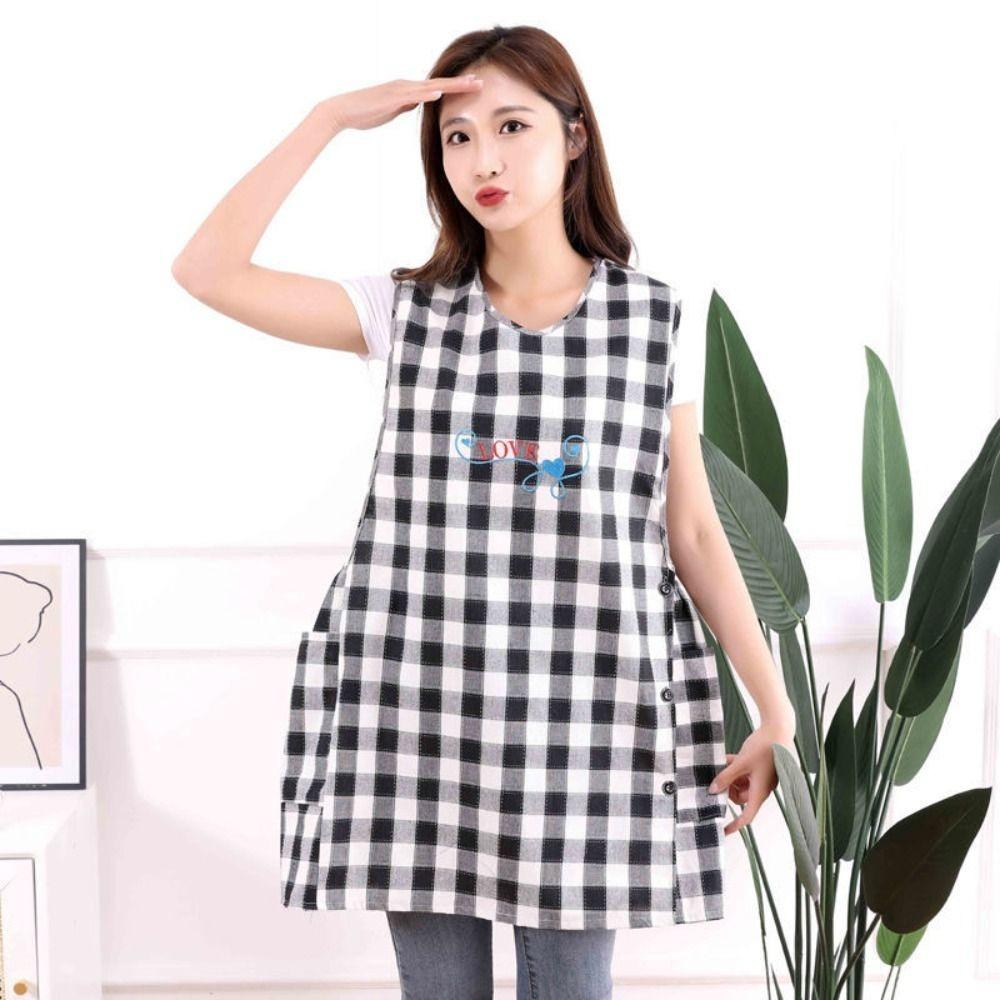 Multipurpose Stain-Resistant Kitchen Apron Sleeveless Breathable Cooking Apron Cotton Wipeable Hands Barber Apron Home Kitchen