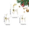 3pcs Christmas Stake Light Set Outdoor 2D Acrylic Lighted Reindeer for Yard Garden Pathway Patio Winter Holiday Party Decoration