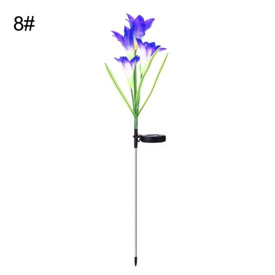 

Многоцветная искусственная лилия, солнечная энергия, светодиодный садовый светильник для лужайки, декор для двора, лампа