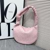Handmade Woven Croissant Bag - Knotted Single Shoulder Underarm Tote