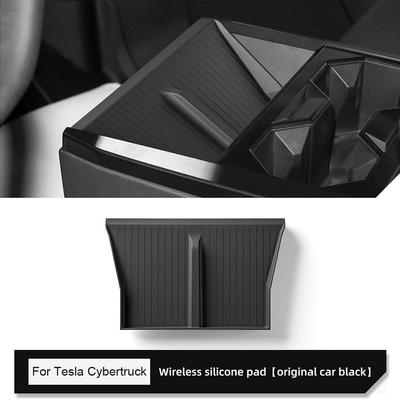 Für Tesla Cybertruck 2024 Kabelloses LadePad Auto Auto Handy Rutschfeste LadeMatte Halter SchutzPad Auto Zubehör