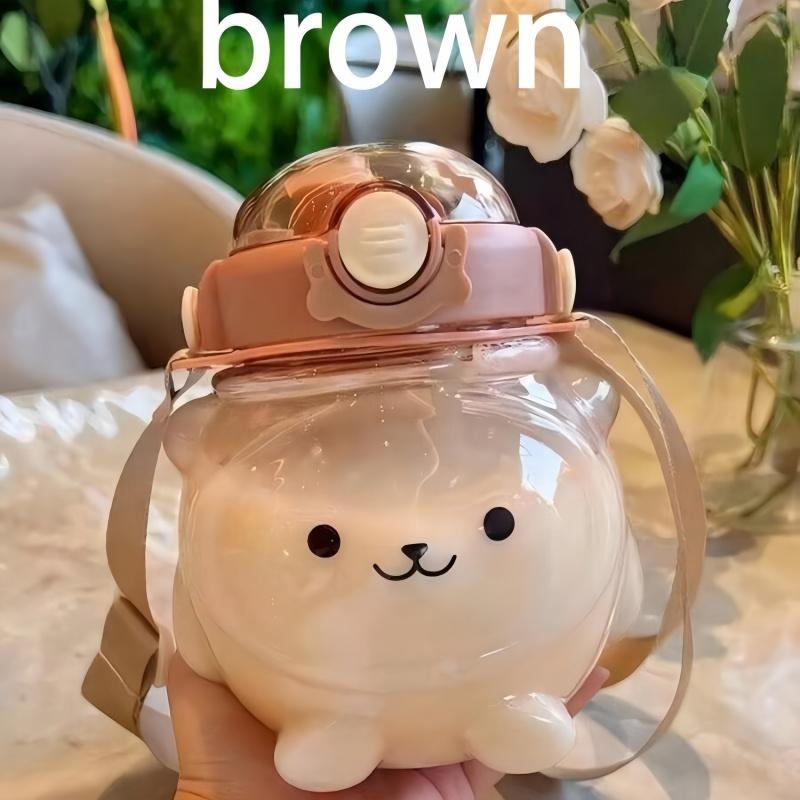 1Pc Cute Cartoon Water Cup, Transparent Handle Water Cup, Suitable for Kitchen, Restaurant, Party, Halloween, Outdoor Gatherings