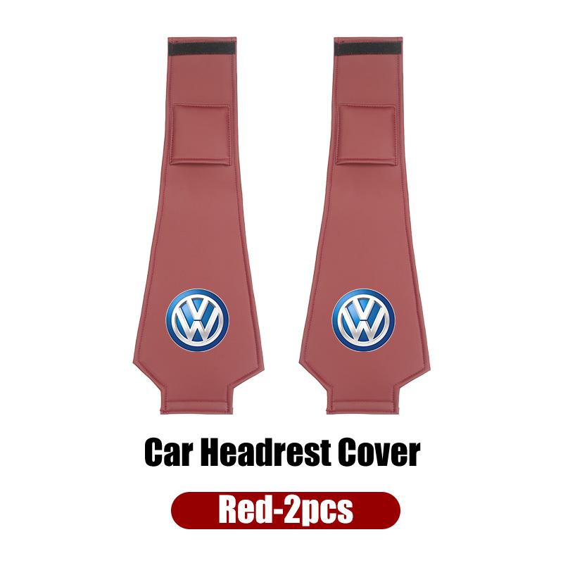Leather Car Headrest Anti Dirty Protective Cover For VW Golf Jetta Passat Mk4 Mk5 Mk6 CC Golf 5 7 Tiguan Scirocco Sagitar Zk6