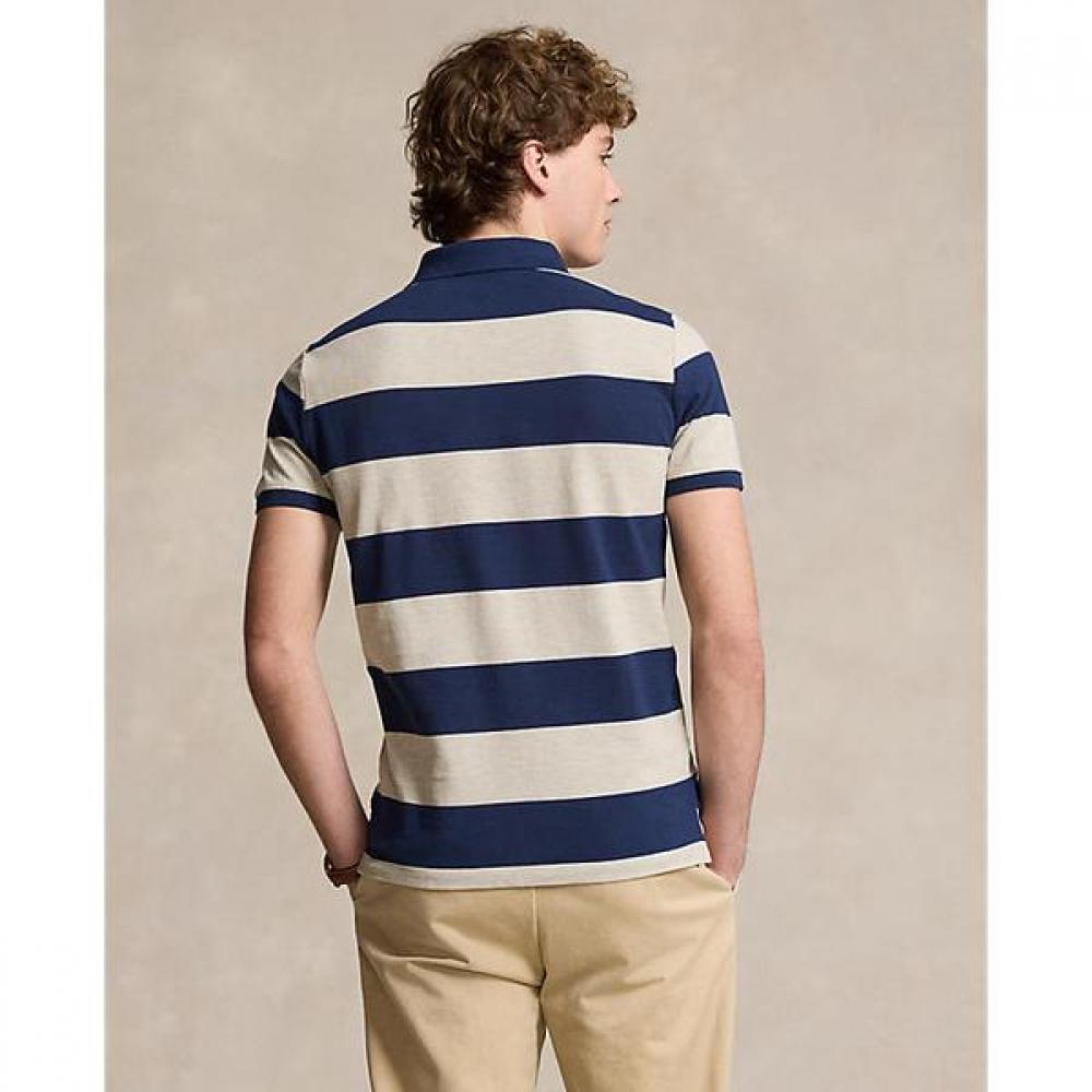 Polo Ralph Lauren Mens Custom Slim Fit Striped Mesh Polo Shirts  Mnpokni1n822927020 