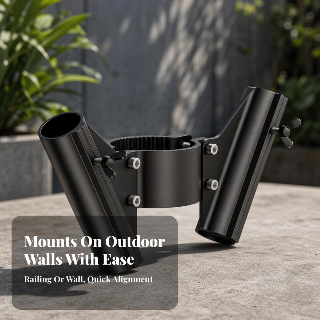 Flagpole Bracket with Clamp Rust-Resistant Sturdy for Rv Owners