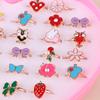 36Pcs Children Rings With Box Adjustable Rings Set Little Girls Cute Colorful Rings Dress Up Kids Gifts Jewelry Toy Finger Rings