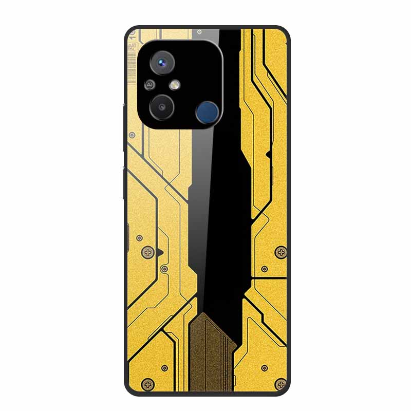 Gehärtetes Glas Case für Redmi 12C Rückabdeckung Hartschalen Case für Xiaomi Redmi 12C 4G Handyhülle Redmi12C Fundas 22120RN86G Cooler Stoßfänger