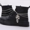 Popular Skull Shoe Chain Metal Shoe Decoration Metallic Chain Link for Footwear Styles Multilayer Motorcycle Boots Chain