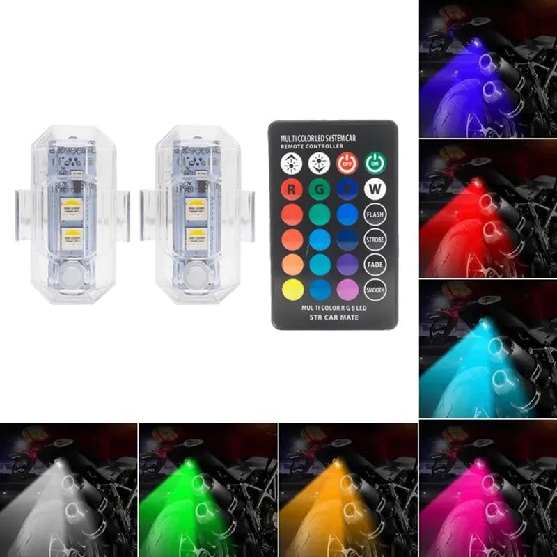 RGB Led Aircraft Strobe Lights Motorcycle Car Light LED Flash Position Wireless Lamp Aircraft Airplane Helicopter Warning Lights