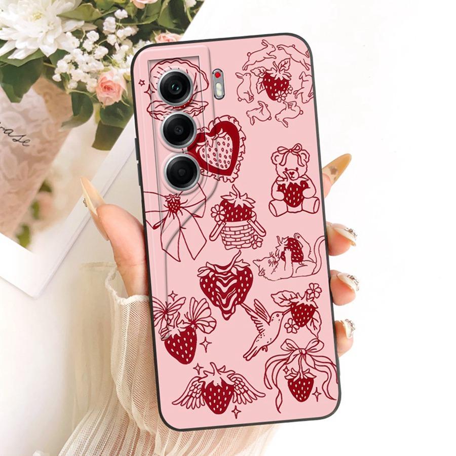 For Tecno Camon 40 Pro 4G Case CM6 Cover bow flower Painted Case Soft Silicone Bumper For Tecno Camon40 4G 40Pro Case Capa