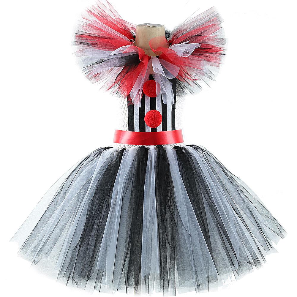 

Костюмы клоунов для девочек на Хэллоуин, платье-пачка, наряд, детская рождественская вечеринка 12M