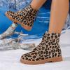 Women'S Leopard Print Platform Ankle Boots with Zipper Closure - Round Toe Low Heel, Faux Cover Upper Fabric Lining, TPR Sole for All-Season Comfort