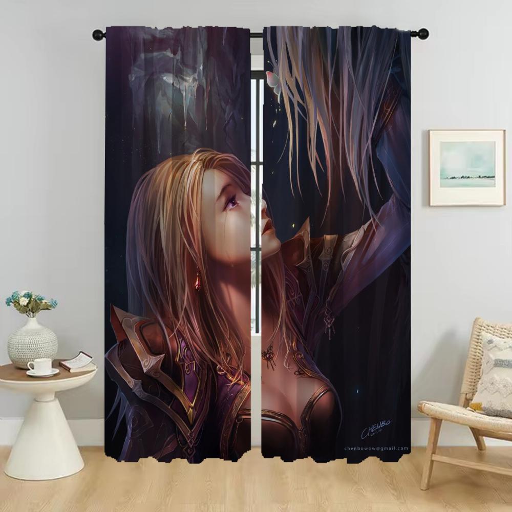 Female Elf Tulle for Bedroom Elegant Room Curtains 2 Pieces Living Room Curtain Halloween Decoration Shades Partition Kitchen