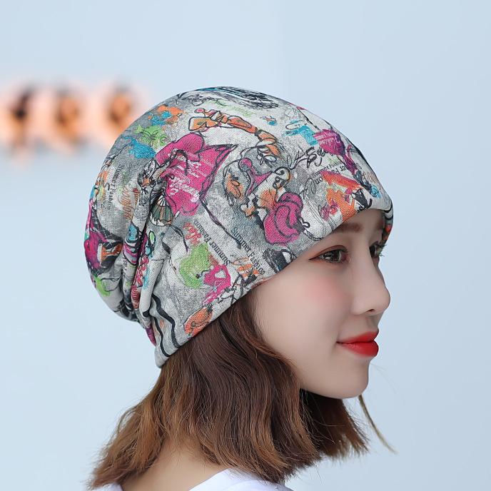 Spring And Summer Package Set Turban Cap Fashion Printing Bald Head Chemotherapy Cap Thin Section Pregnant Woman Monthly Hat Women's Hat