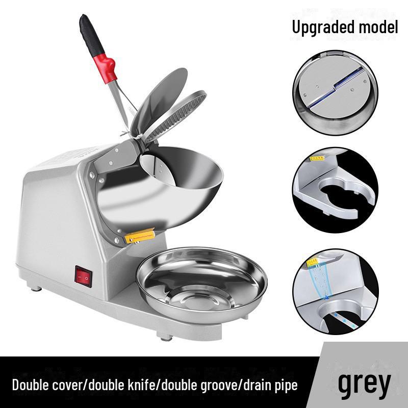 

Потужний подвійний лезовий льодоподрібнювач для магазинів молочного чаю та домашнього використання EU Plug світло-сірий колір