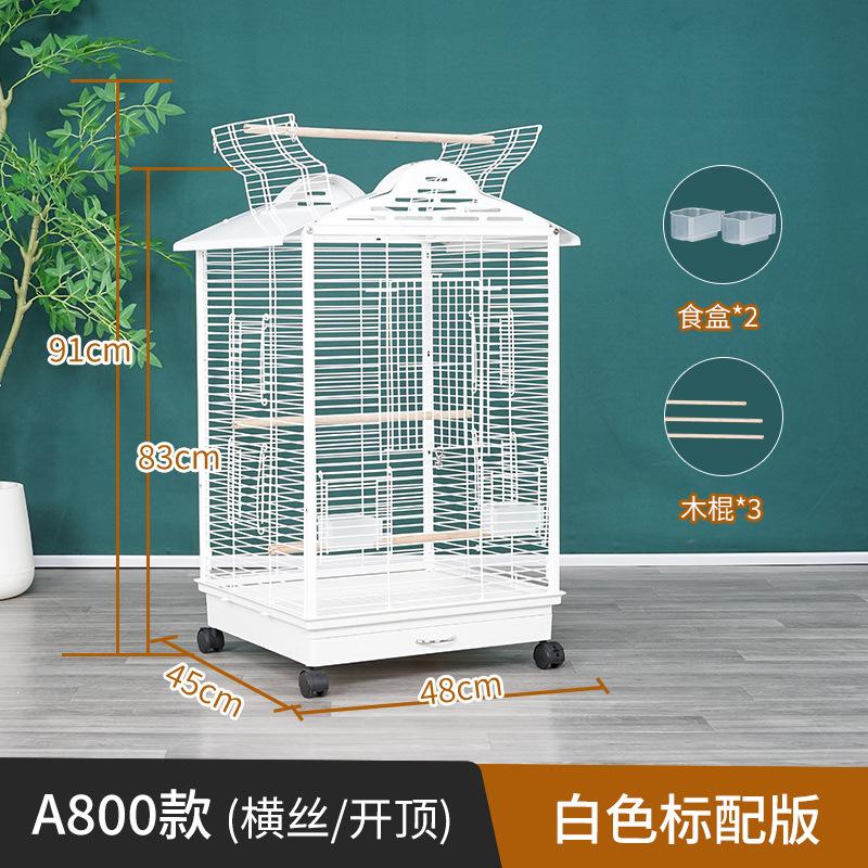Large Iron Wire Bird Cage with Wood Stand for Conures Lovebird House Parrots Playground Cockatiel Parakeets Activity Center