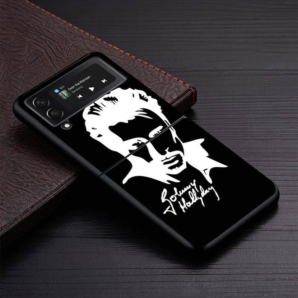 

Johnny Hallyday Music Phone Case for Samsung Galaxy Z Flip7 Flip6 5G Flip4 Flip5 Flip3 Cover Z Flip 7 6 5 4 3 PC Shell Coque Gal Samsung Z Flip 3